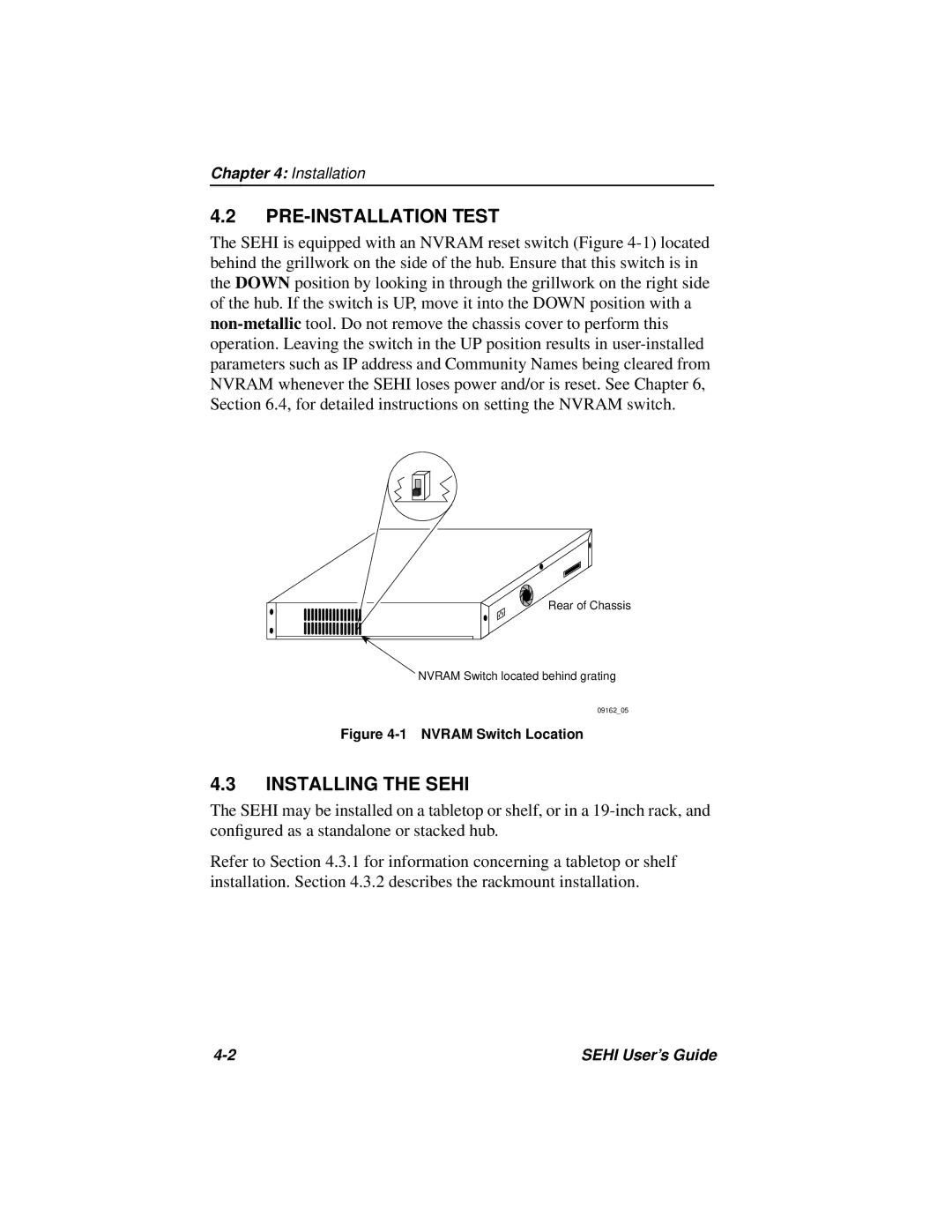 Cabletron Systems SEHI-22FL manual PRE-INSTALLATION Test, Installing the Sehi 