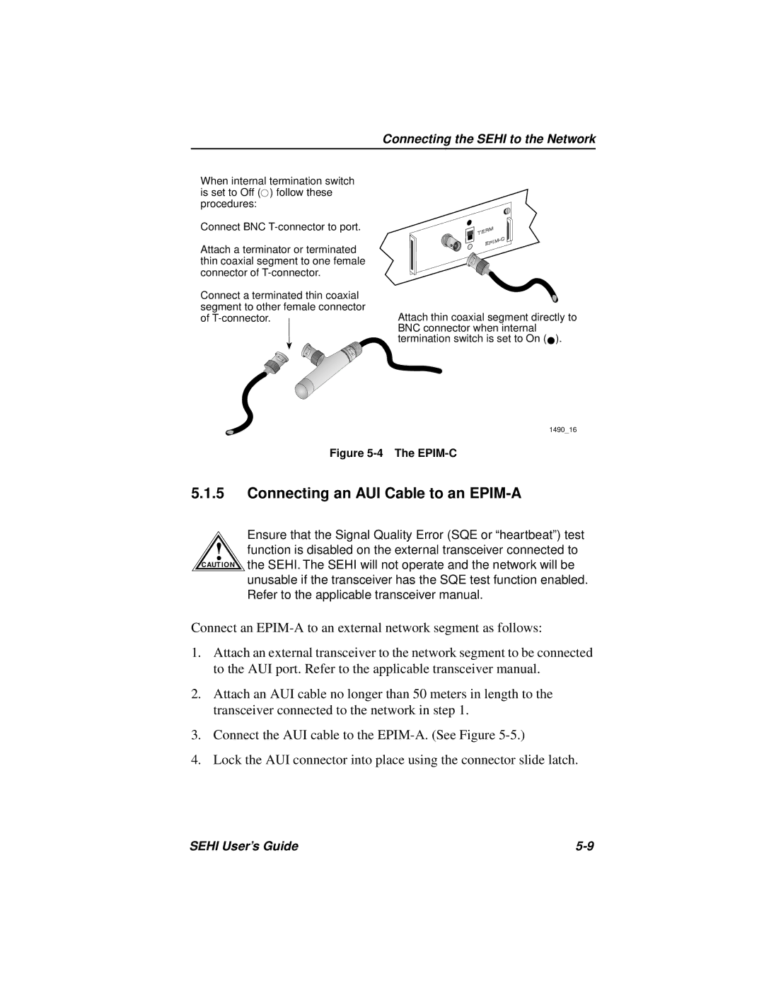 Cabletron Systems SEHI-22FL manual Connecting an AUI Cable to an EPIM-A 