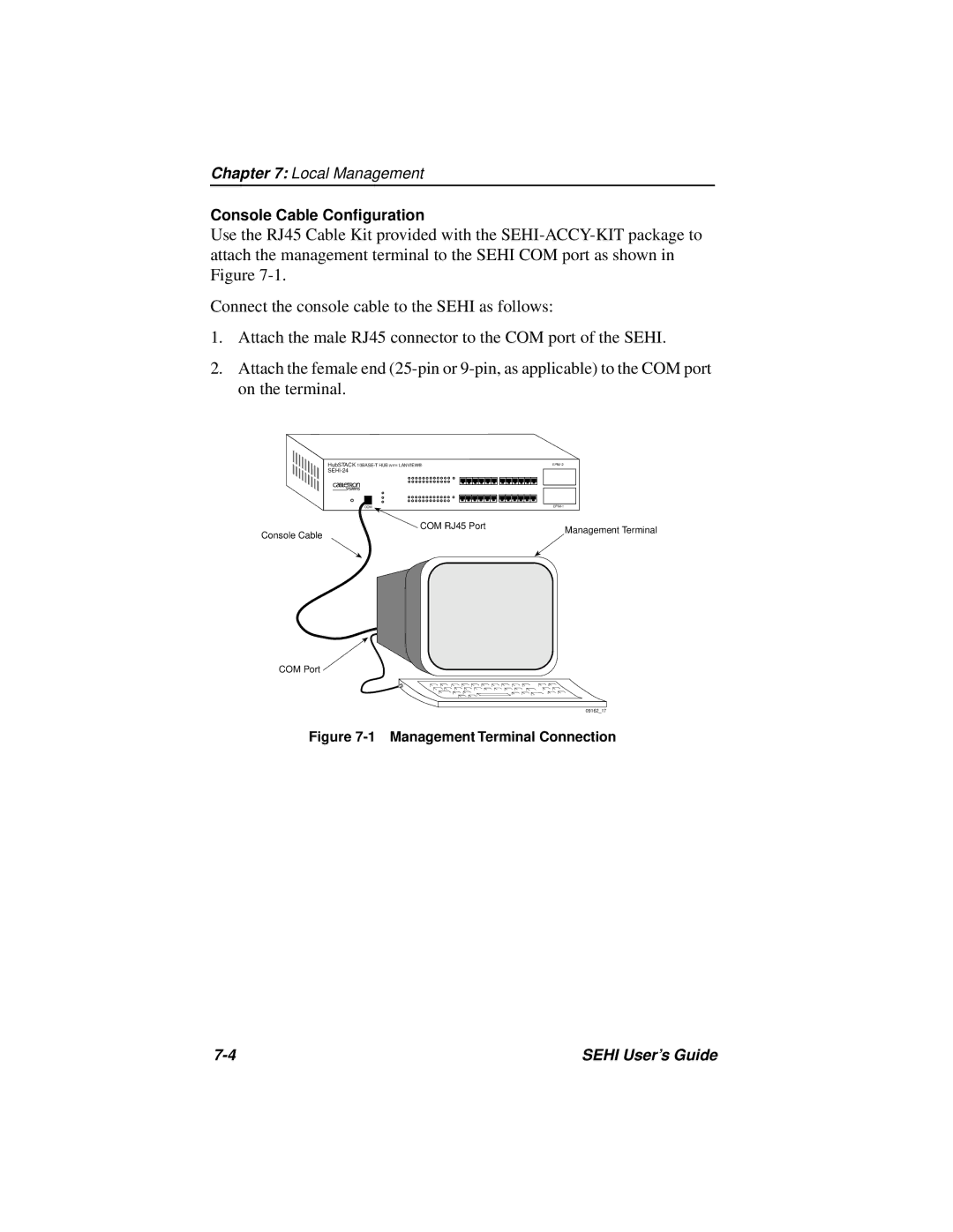 Cabletron Systems SEHI-22FL manual Console Cable Conﬁguration 