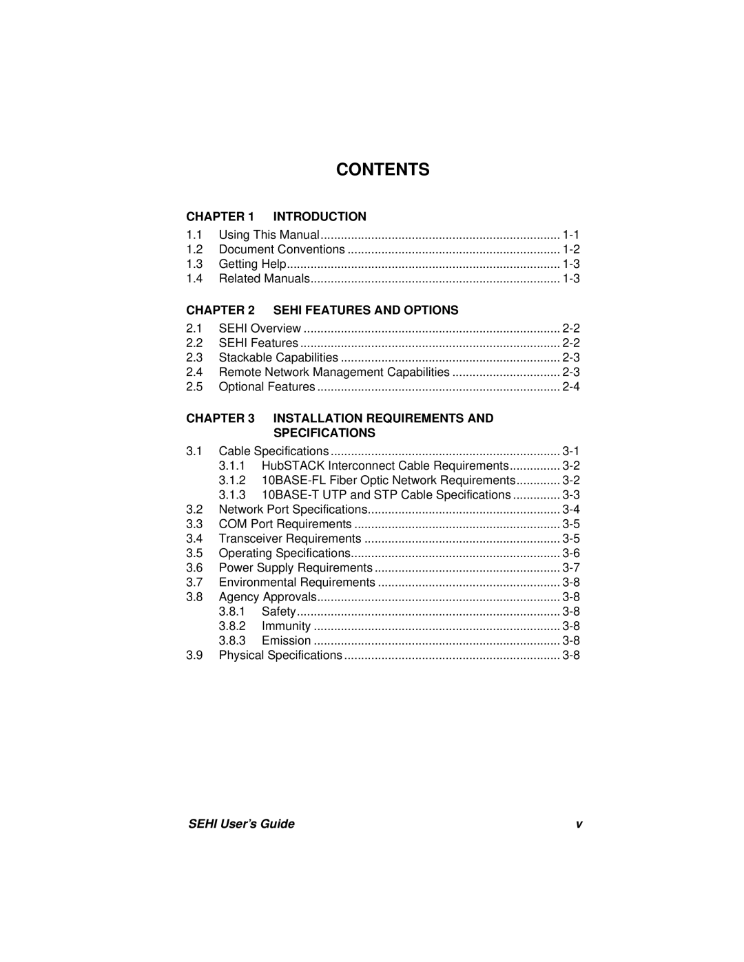 Cabletron Systems SEHI-22FL manual Contents 