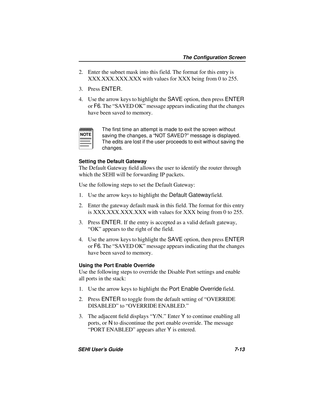 Cabletron Systems SEHI-22FL manual Setting the Default Gateway 