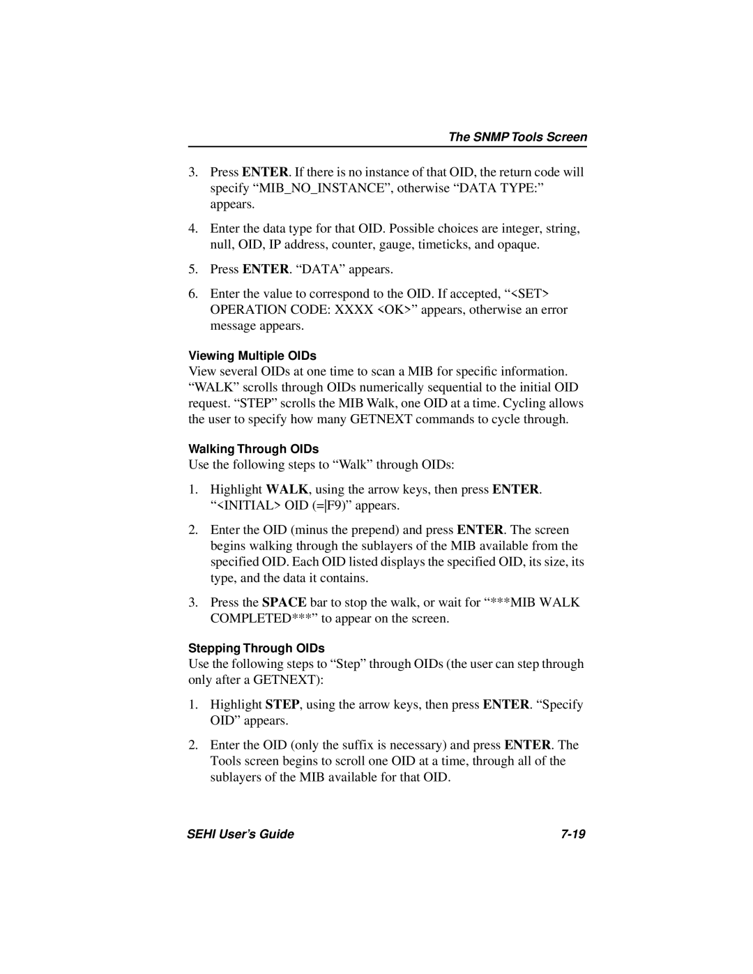 Cabletron Systems SEHI-22FL manual Viewing Multiple OIDs 