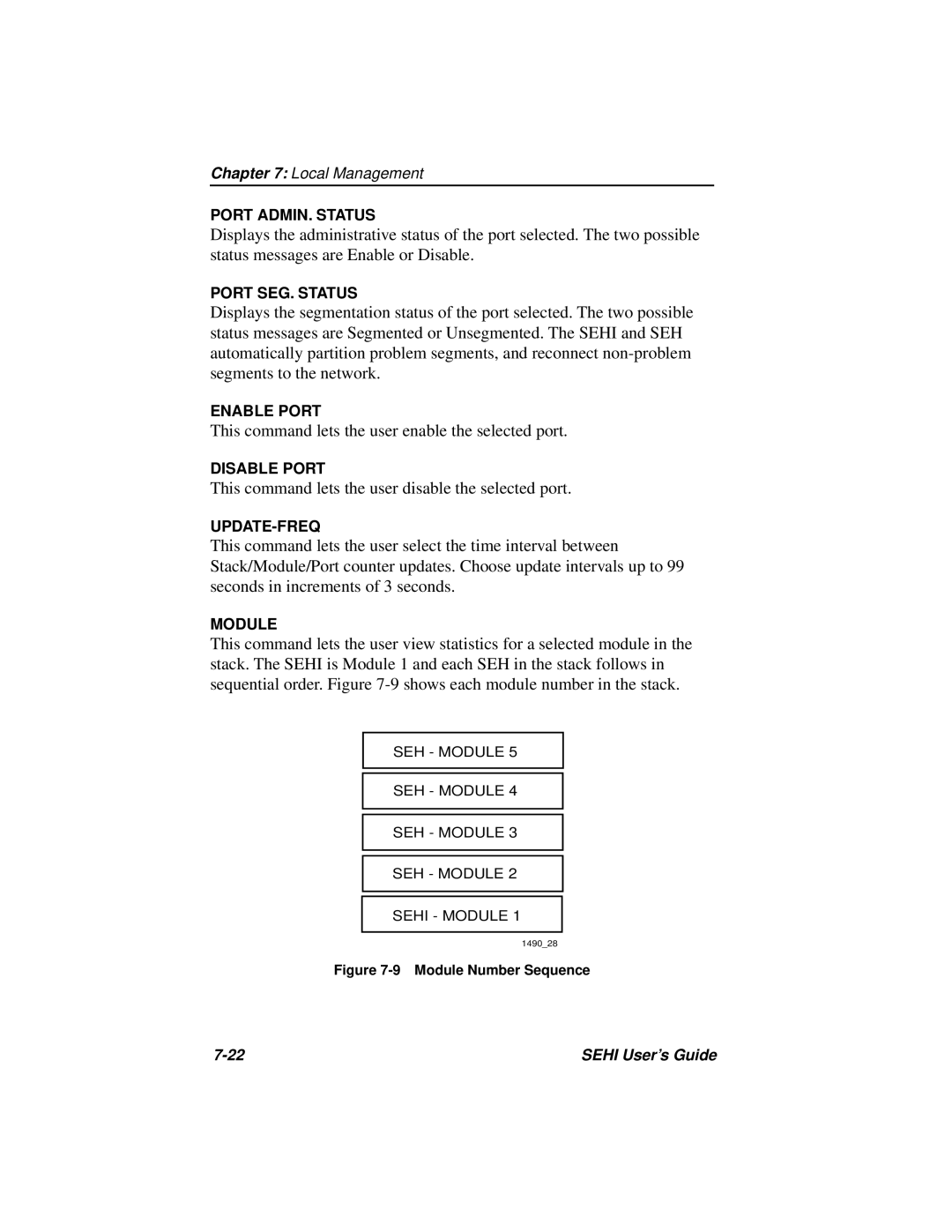 Cabletron Systems SEHI-22FL manual This command lets the user enable the selected port 