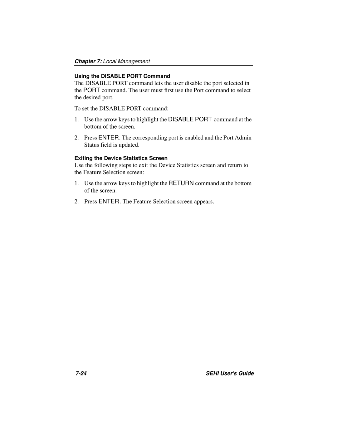 Cabletron Systems SEHI-22FL manual Using the Disable Port Command 