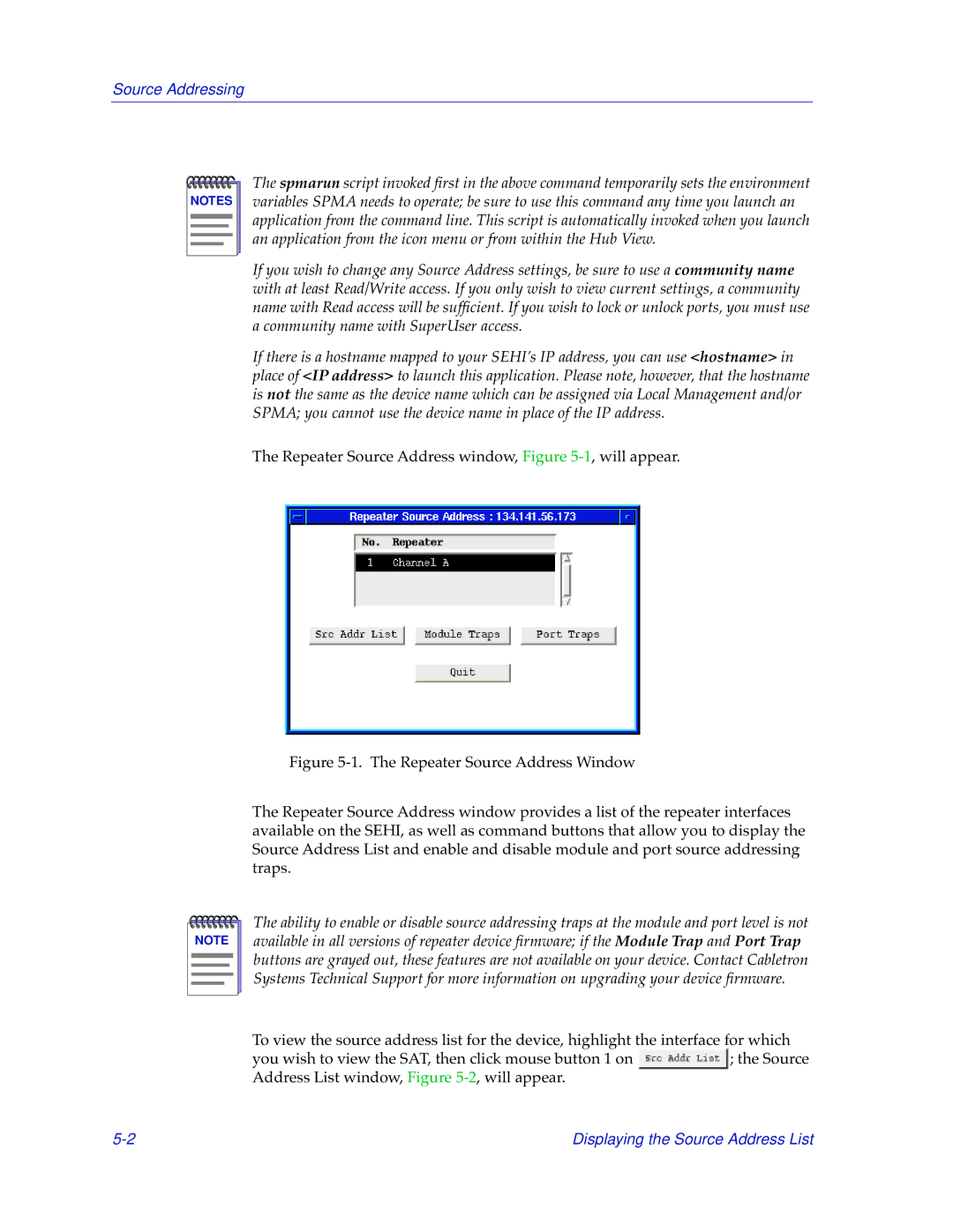 Cabletron Systems SEHI-32/34, SEHI-22/24 manual Displaying the Source Address List 