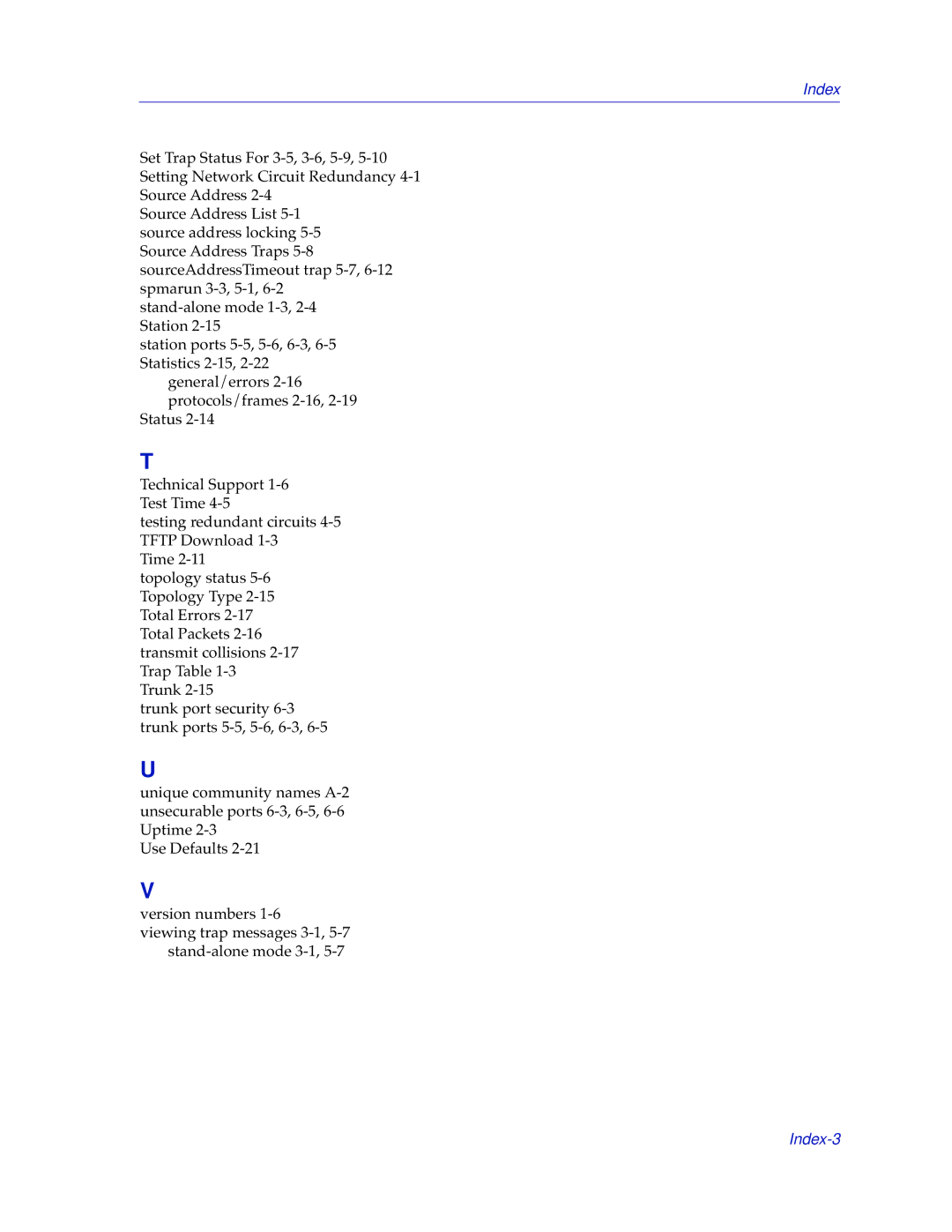 Cabletron Systems SEHI-22/24, SEHI-32/34 manual Index-3 