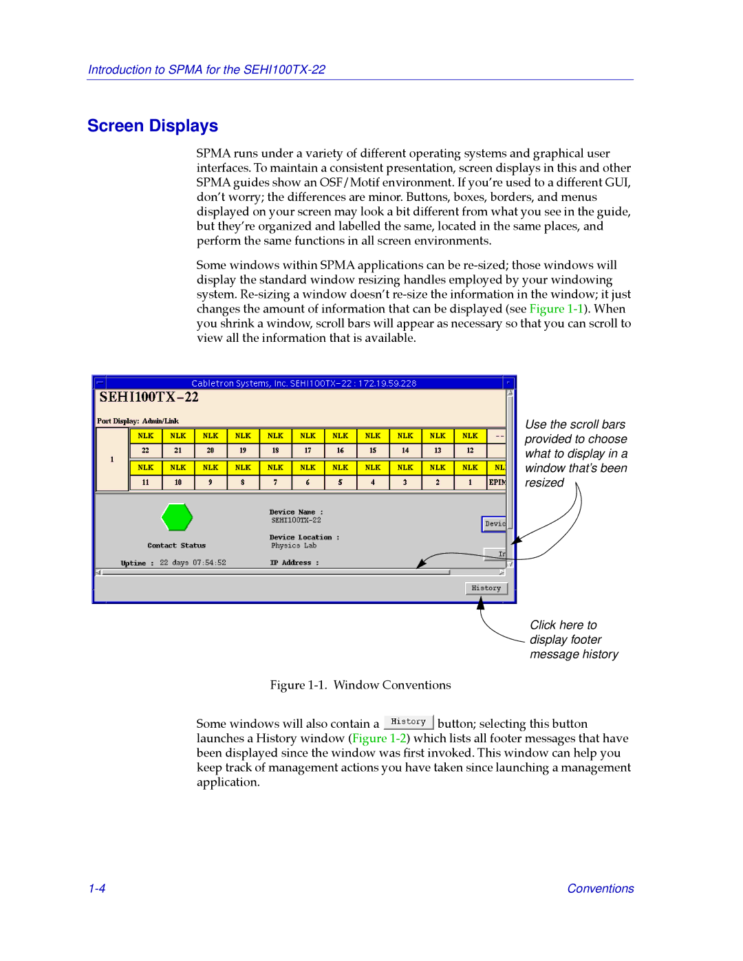 Cabletron Systems SEHI100TX-22 manual Screen Displays 