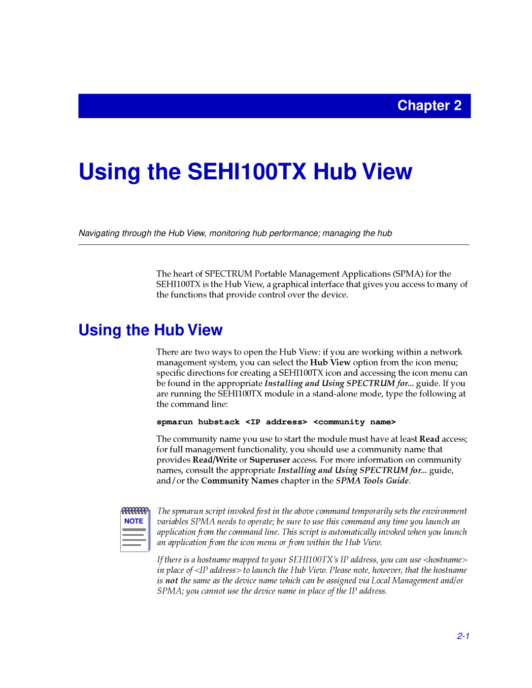 Cabletron Systems SEHI100TX-22 manual Using the SEHI100TX Hub View, Using the Hub View 