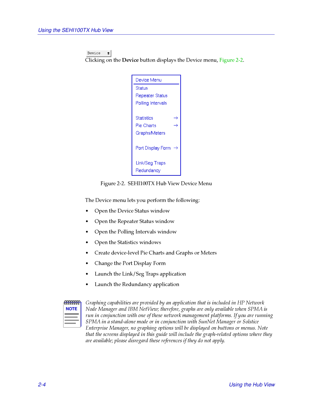 Cabletron Systems SEHI100TX-22 manual Using the SEHI100TX Hub View 