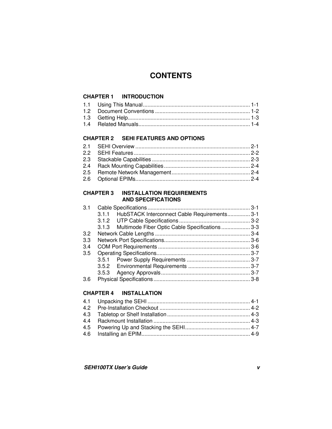 Cabletron Systems SEHI100TX-22 manual Contents 