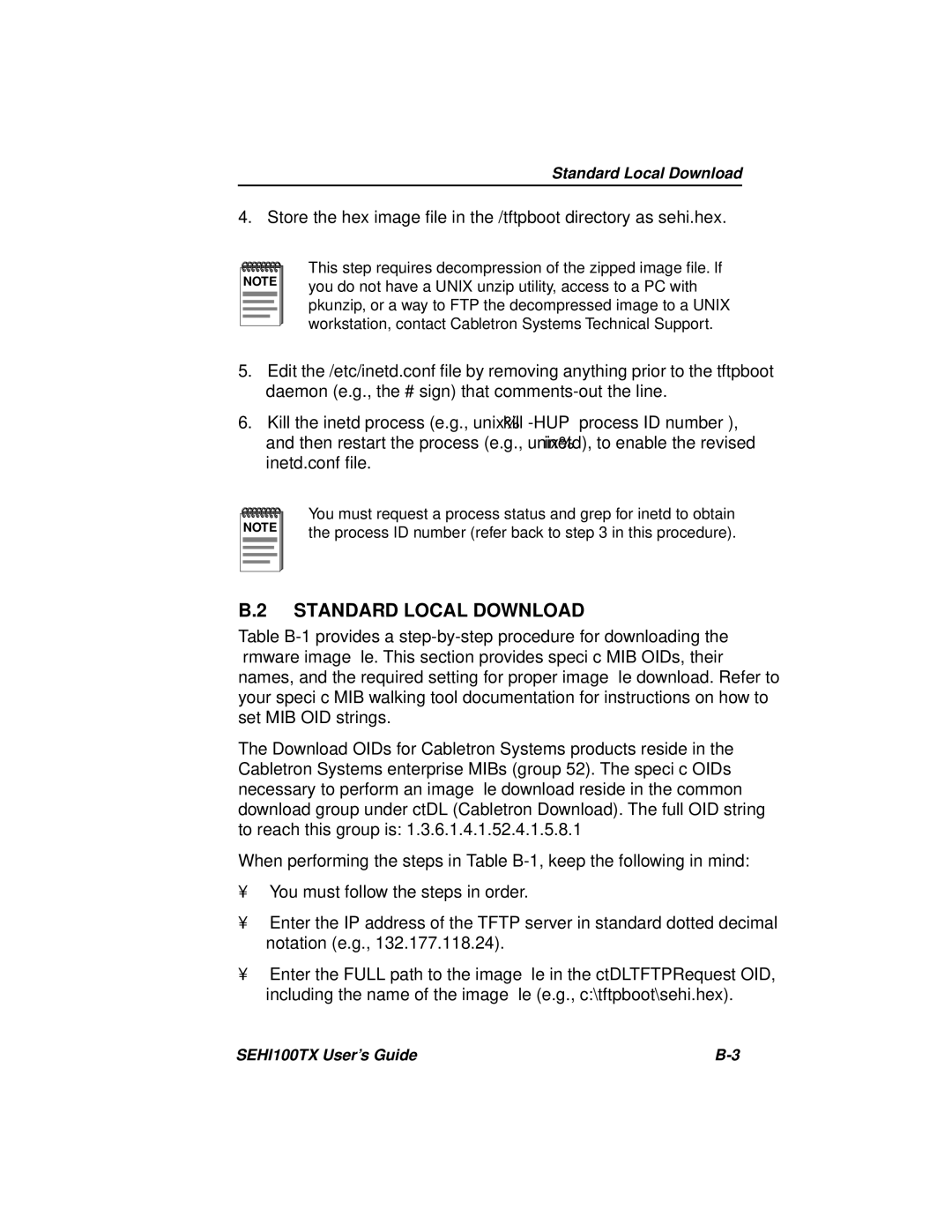 Cabletron Systems SEHI100TX-22 manual Standard Local Download 