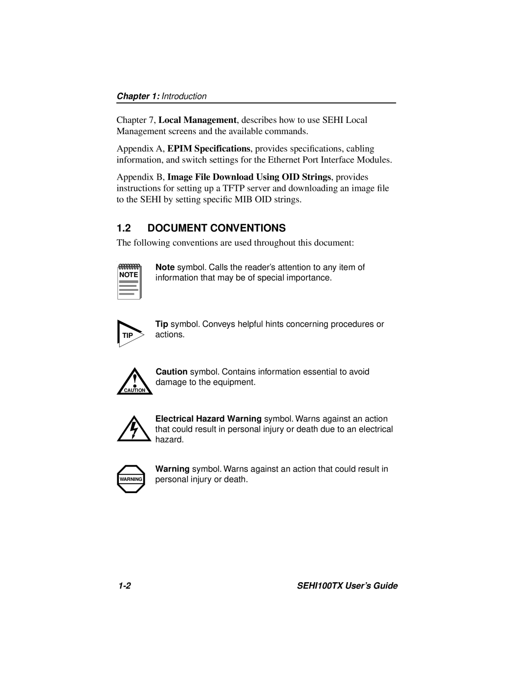 Cabletron Systems SEHI100TX-22 manual Document Conventions 