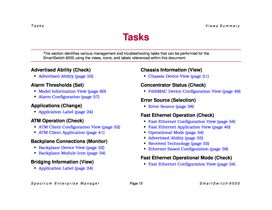 Cabletron Systems 1082, SM-CSI1076, 1088 manual Tasks 