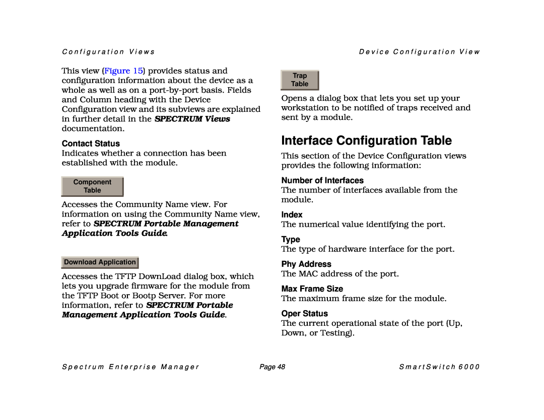 Cabletron Systems 1082 Interface Configuration Table, Contact Status, Application Tools Guide, Number of Interfaces, Index 