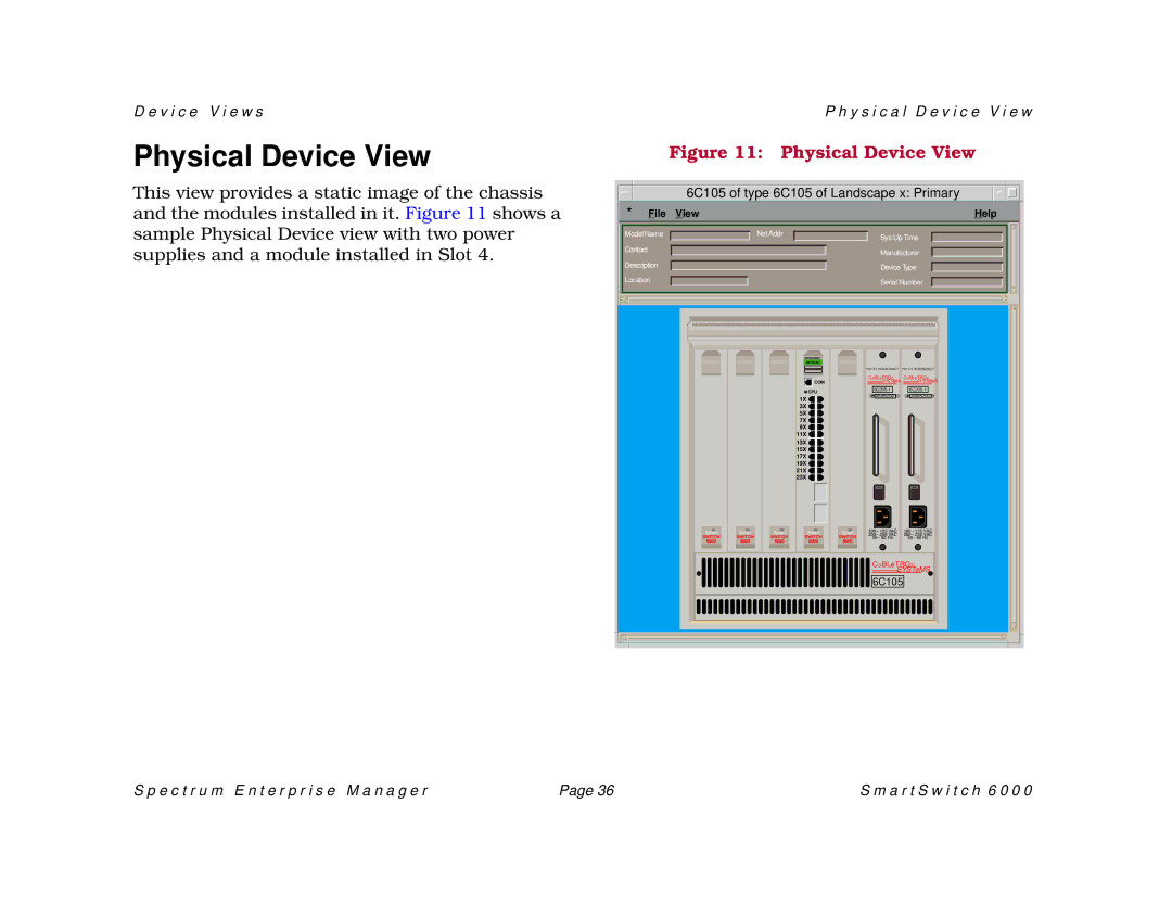 Cabletron Systems 1082, SM-CSI1076, 1088 manual Physical Device View 