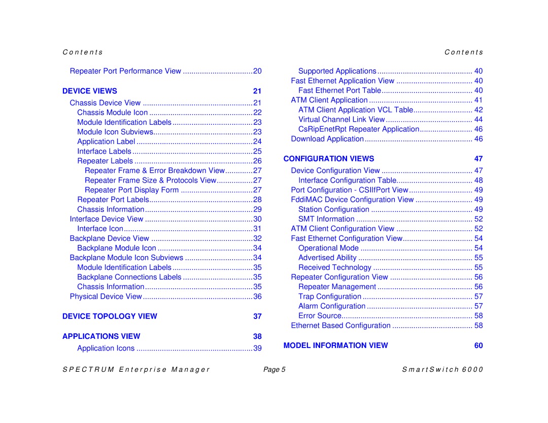 Cabletron Systems 1088, SM-CSI1076, 1082 manual Model Information View 