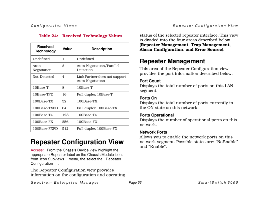 Cabletron Systems 1088, SM-CSI1076, 1082 manual Repeater Configuration View, Repeater Management 