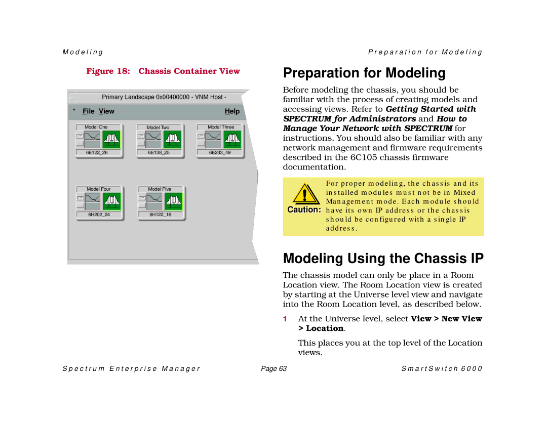 Cabletron Systems 1082, SM-CSI1076, 1088 manual Preparation for Modeling, Modeling Using the Chassis IP 