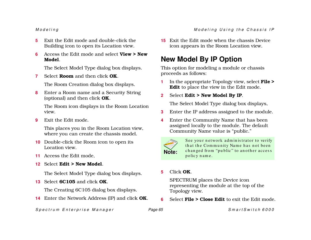 Cabletron Systems 1088, SM-CSI1076, 1082 manual New Model By IP Option, Select Edit New Model 