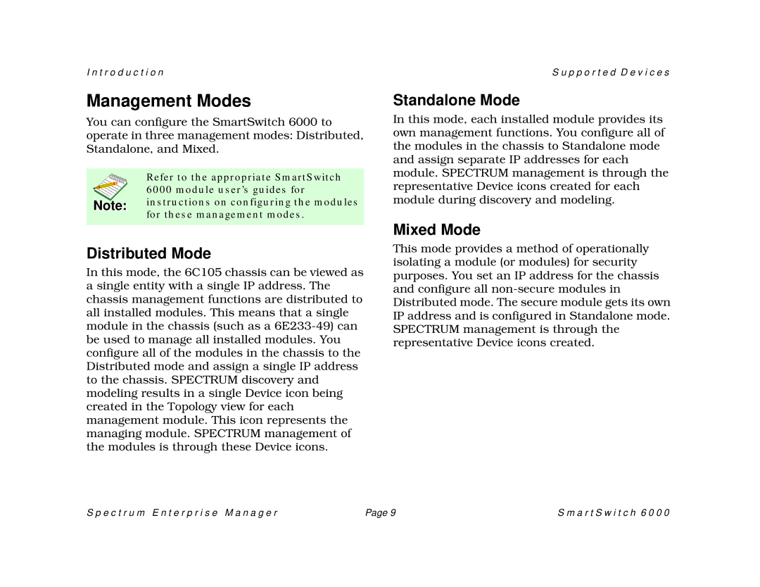 Cabletron Systems 1082, SM-CSI1076, 1088 manual Management Modes, Distributed Mode 