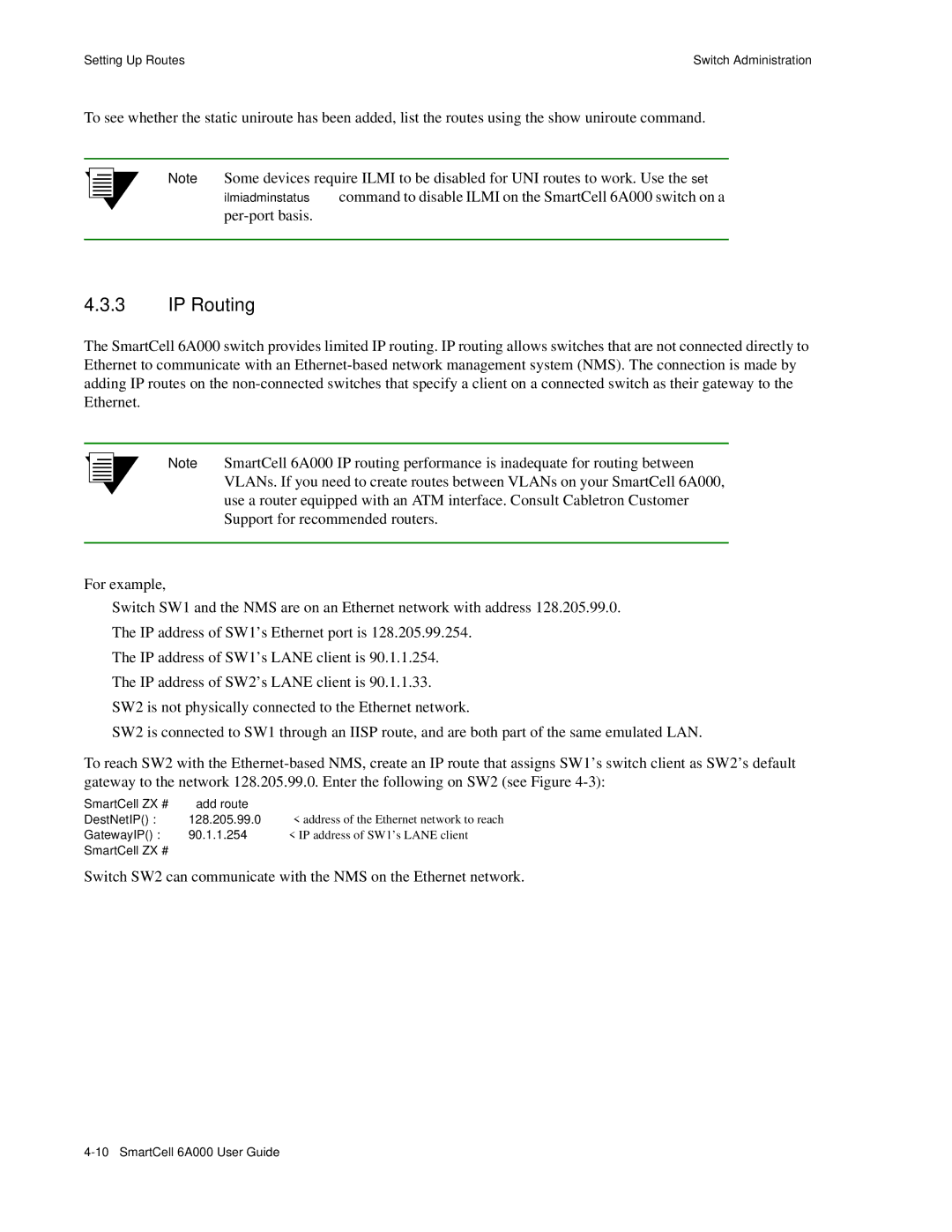 Cabletron Systems SmartCell 6A000 manual IP Routing 