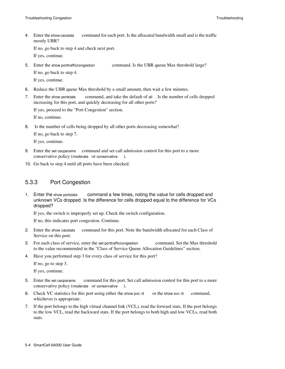 Cabletron Systems SmartCell 6A000 manual Port Congestion 