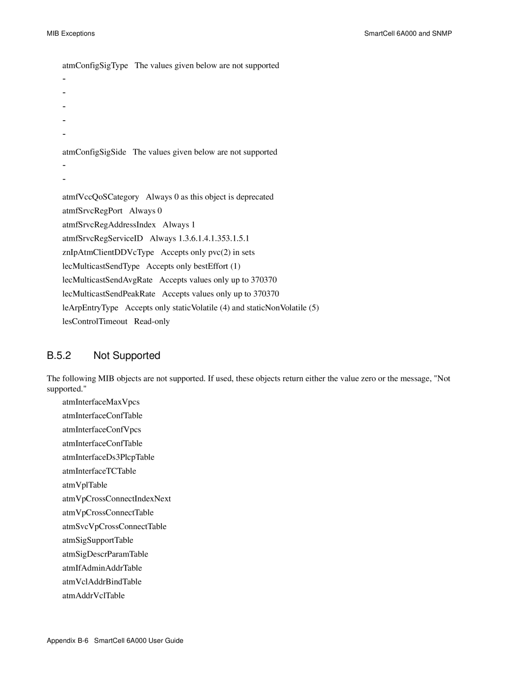 Cabletron Systems SmartCell 6A000 manual Not Supported 