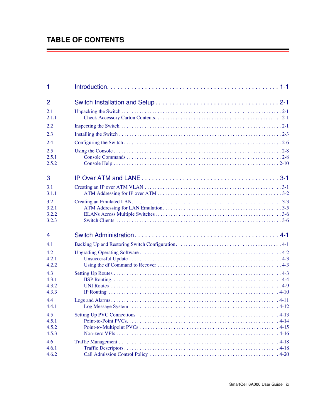 Cabletron Systems SmartCell 6A000 manual Table of Contents 