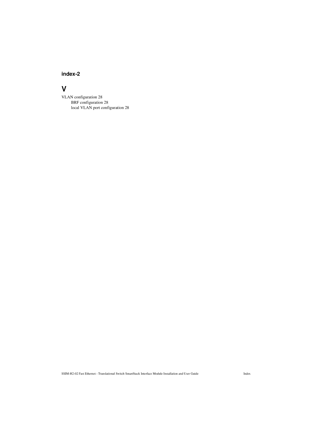 Cabletron Systems SSIM-H2-02 manual Index-2, Local Vlan port configuration 