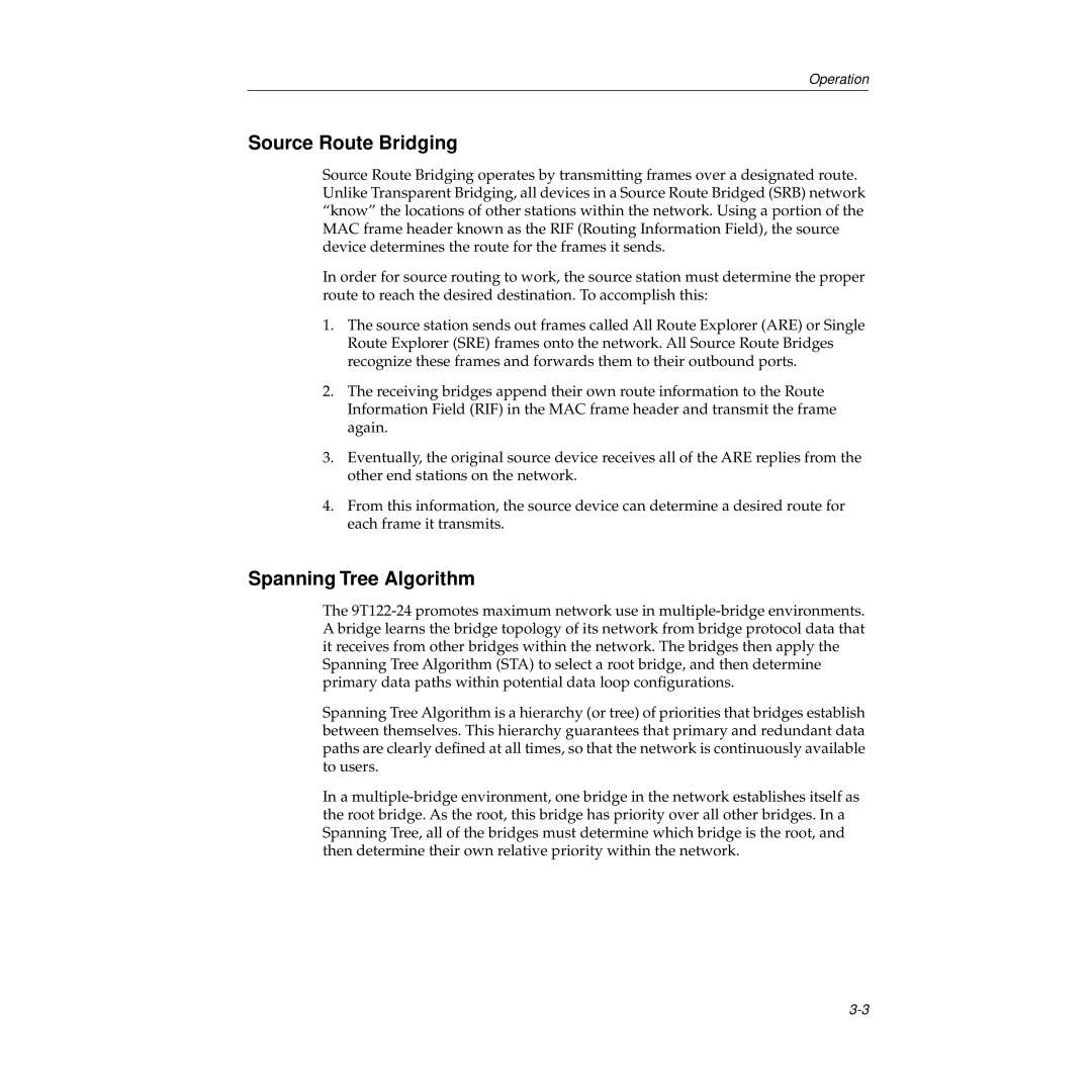 Cabletron Systems STH-24 manual Source Route Bridging 