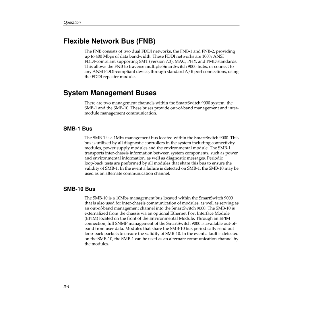 Cabletron Systems STH-24 manual Flexible Network Bus FNB, System Management Buses 