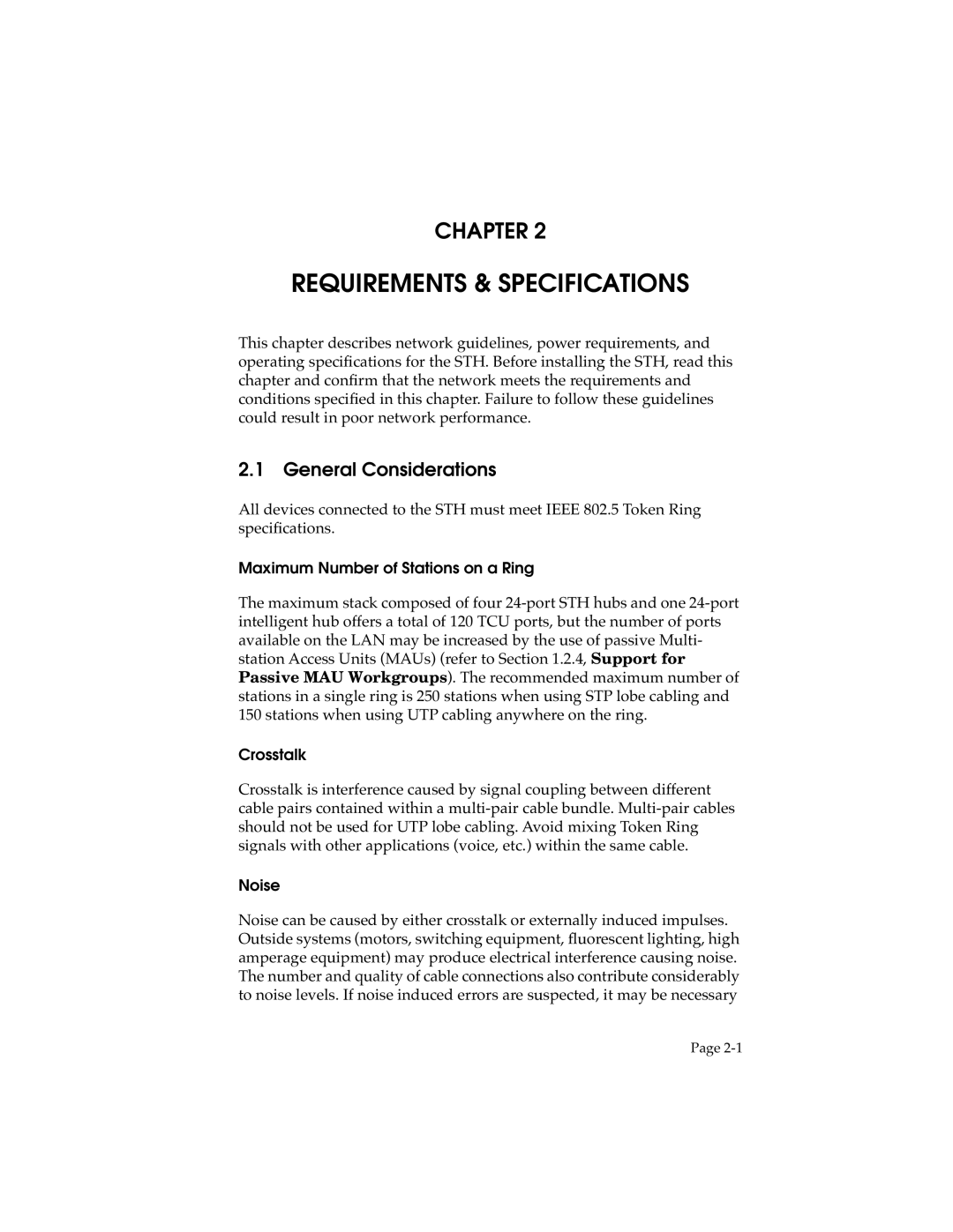 Cabletron Systems STHI-44, 42 Requirements & Specifications, General Considerations, Maximum Number of Stations on a Ring 