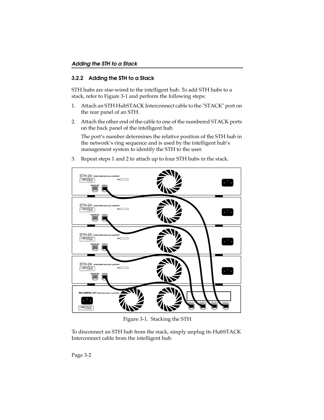 Cabletron Systems 24, STHI-44, STH-22, 42 manual Adding the STH to a Stack 