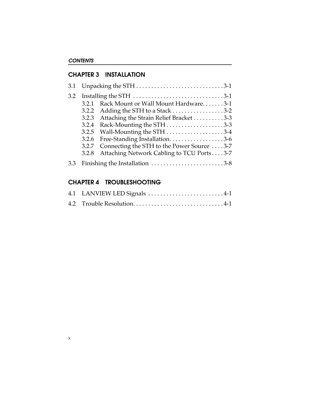 Cabletron Systems STHI-44, STH-22, 42, 24 manual Installation, Troubleshooting 