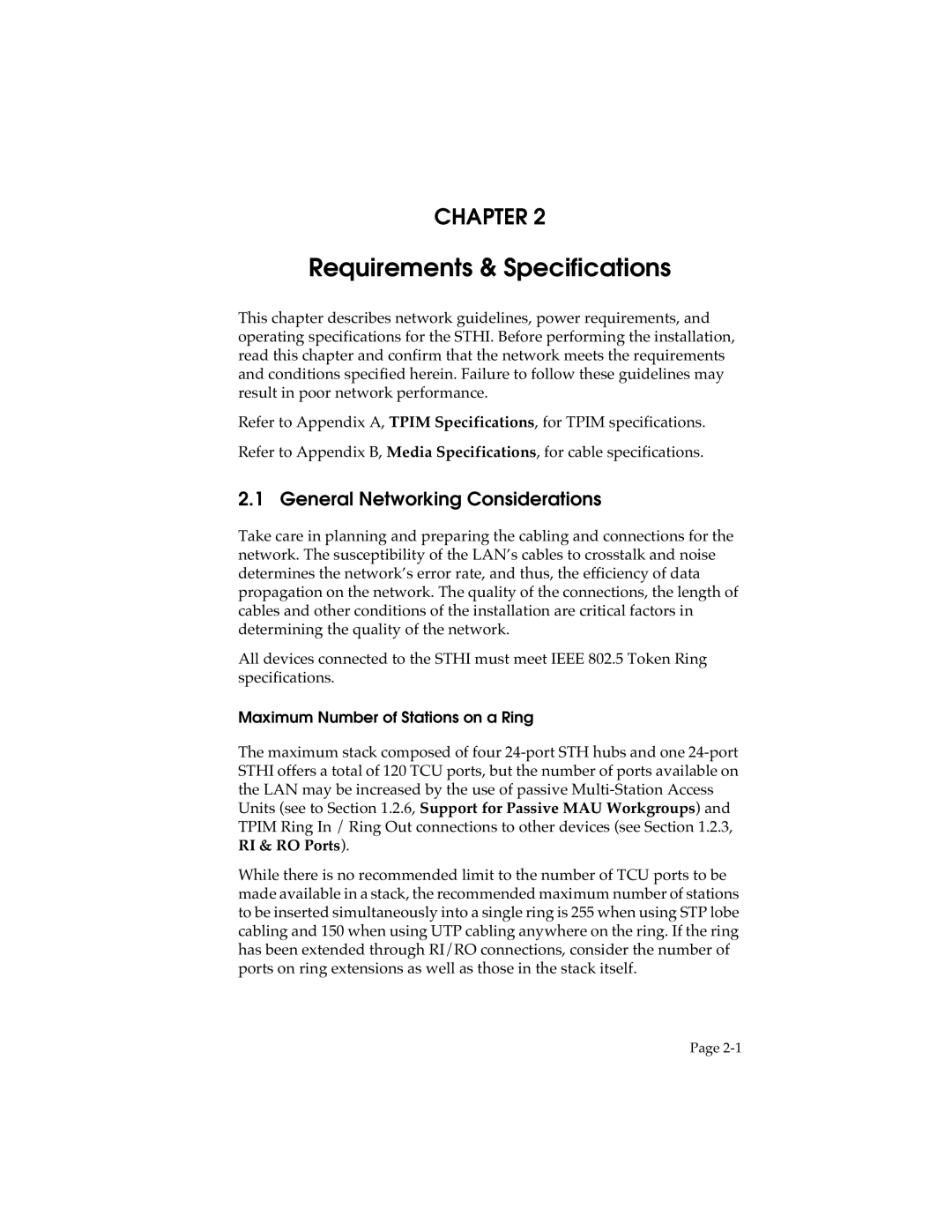 Cabletron Systems STHI manual General Networking Considerations, Maximum Number of Stations on a Ring 