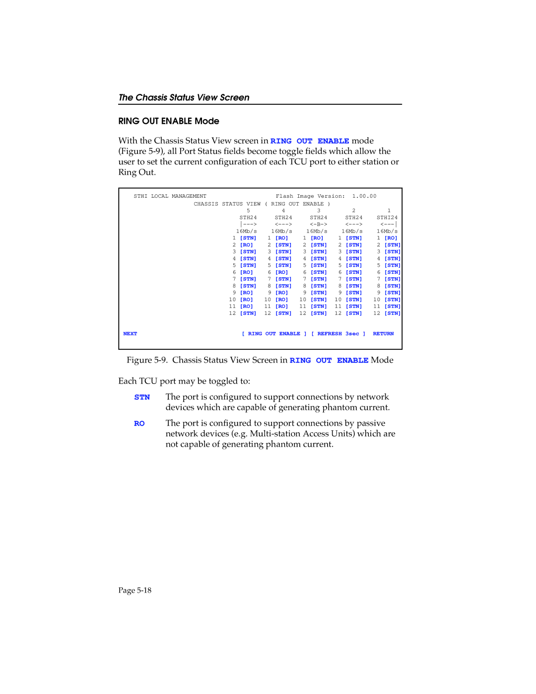 Cabletron Systems STHI manual Ring OUT Enable Mode 