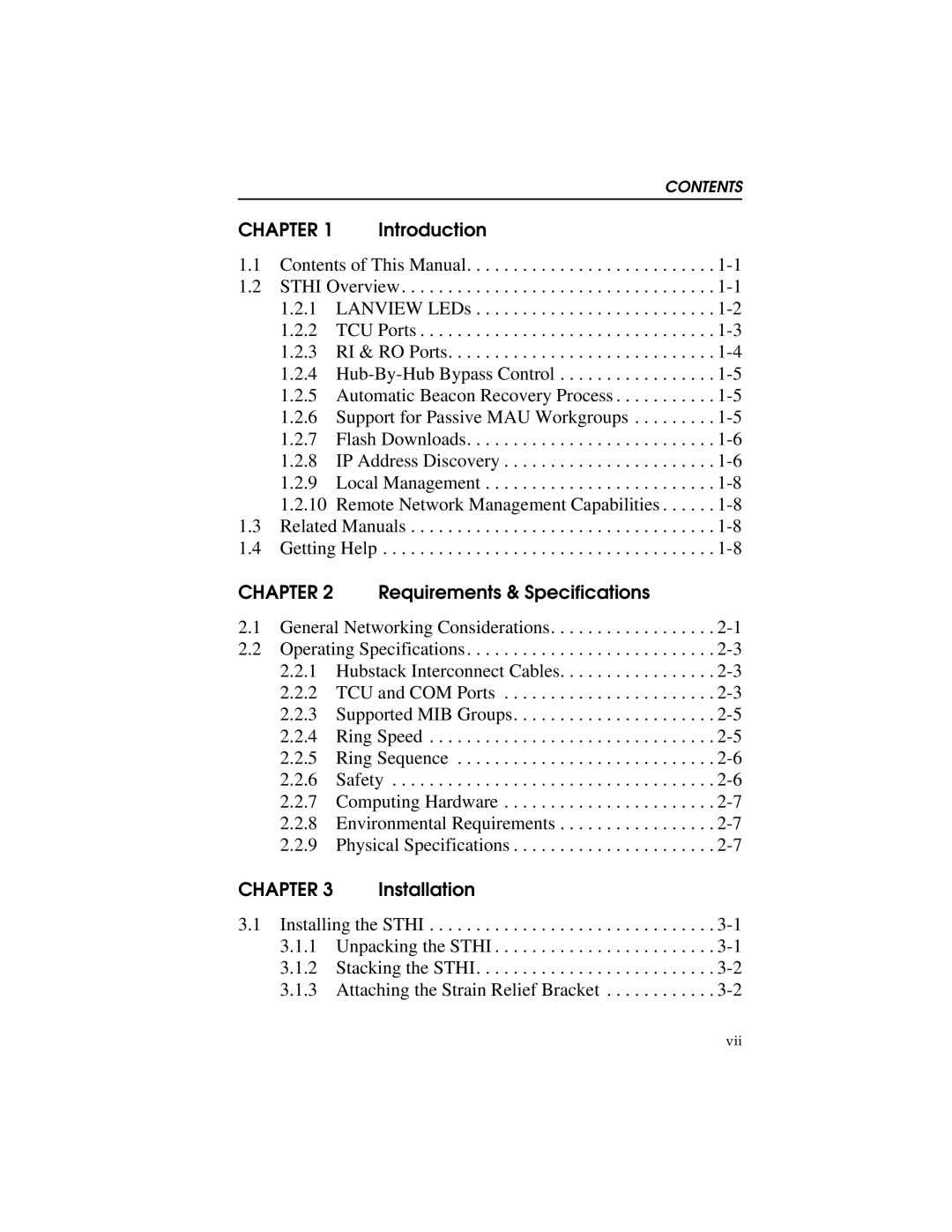 Cabletron Systems STHI manual Introduction, Requirements & Specifications, Installation 