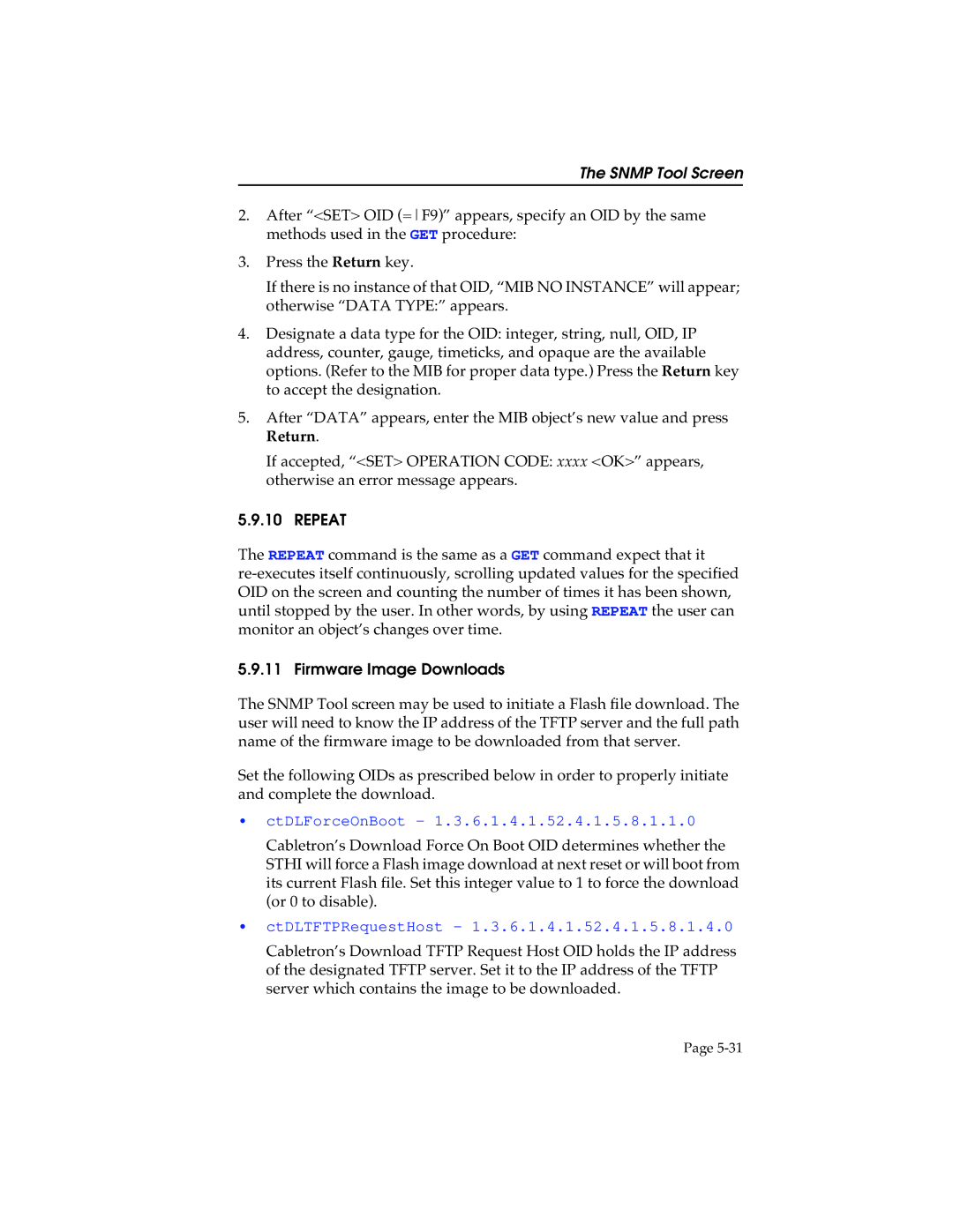 Cabletron Systems STHI manual Repeat, Firmware Image Downloads 