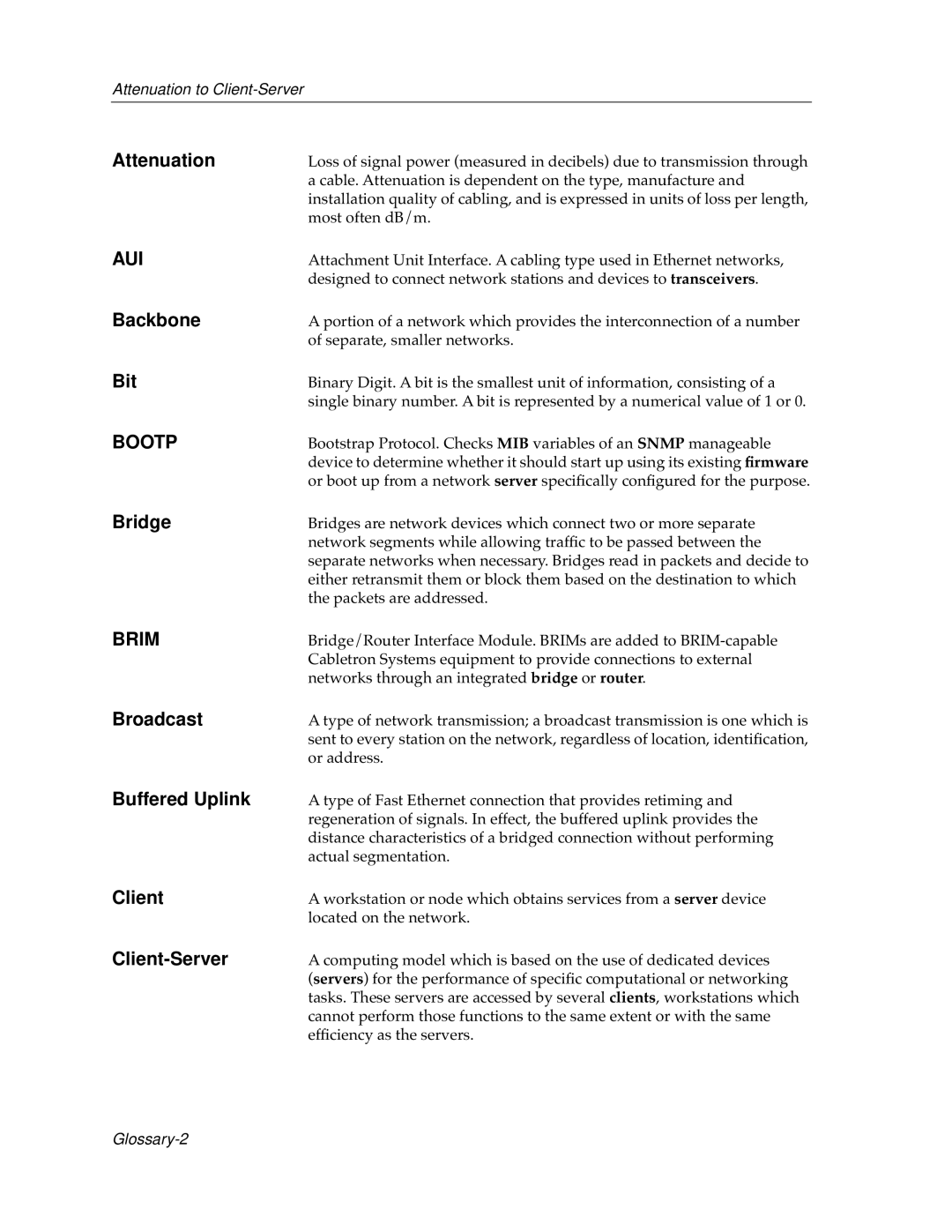 Cabletron Systems switches, bridges manual Aui, Bootp, Brim 