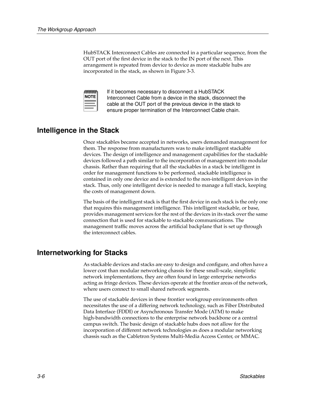 Cabletron Systems switches, bridges manual Intelligence in the Stack, Internetworking for Stacks 