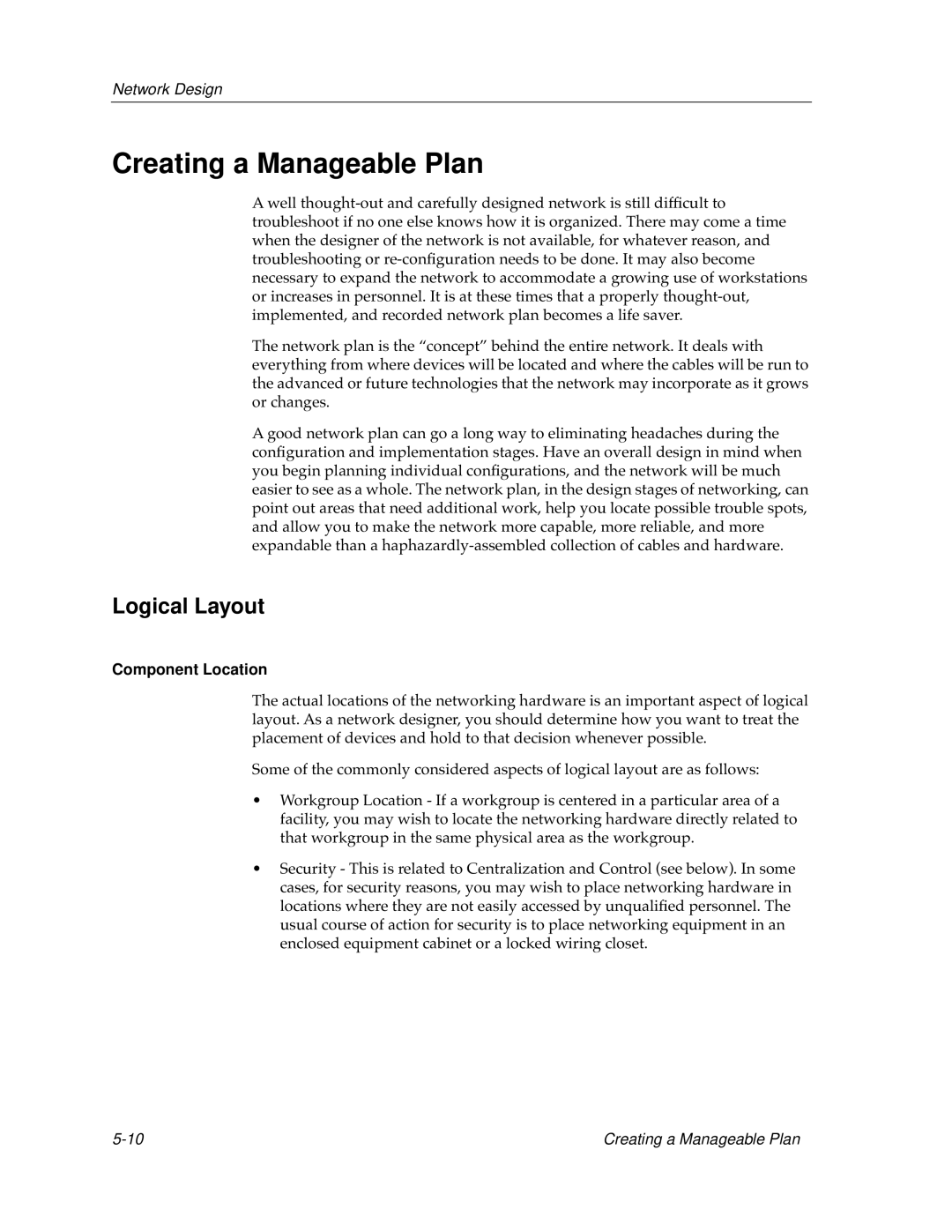 Cabletron Systems switches, bridges manual Creating a Manageable Plan, Logical Layout, Component Location 