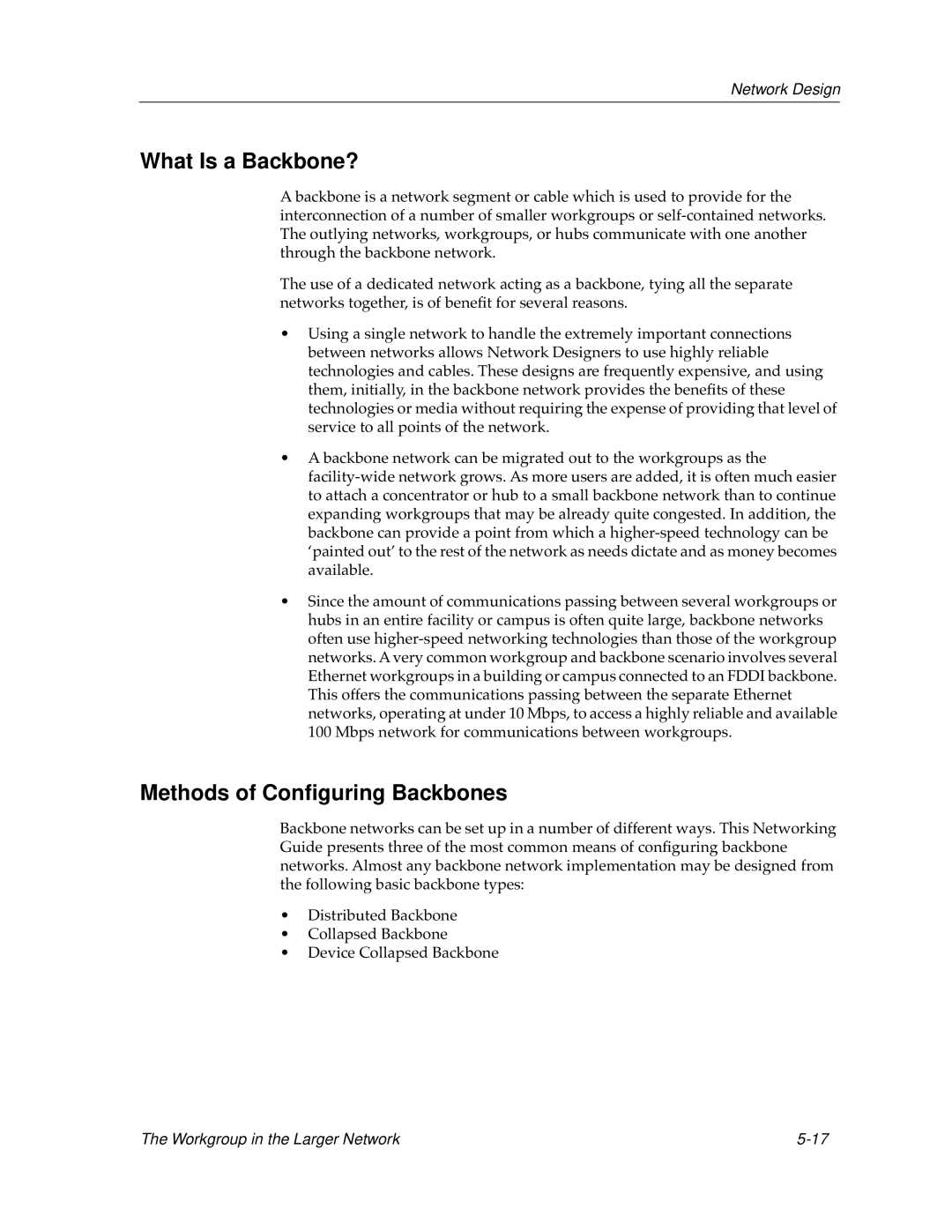 Cabletron Systems bridges, switches manual What Is a Backbone?, Methods of Conﬁguring Backbones 