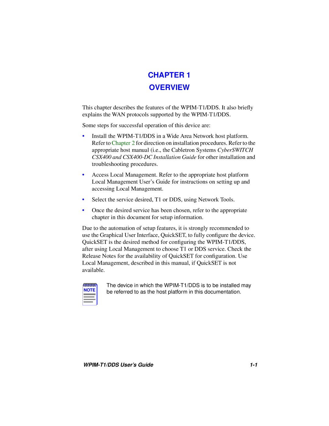 Cabletron Systems T1 manual Chapter Overview 