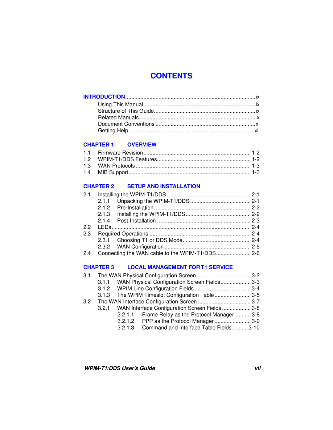 Cabletron Systems T1 manual Contents 