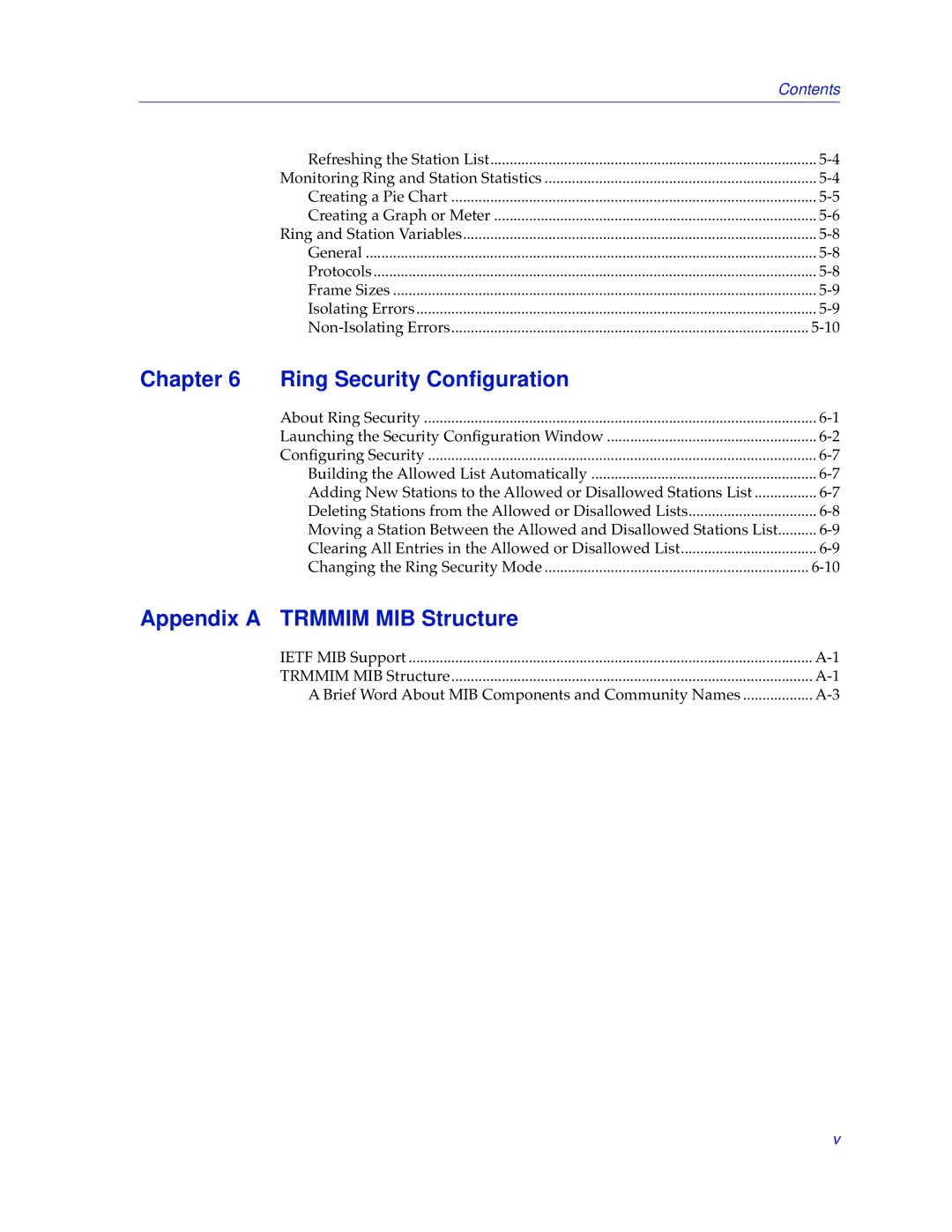 Cabletron Systems TRMMIM manual Chapter Ring Security Conﬁguration, Appendix a Trmmim MIB Structure 