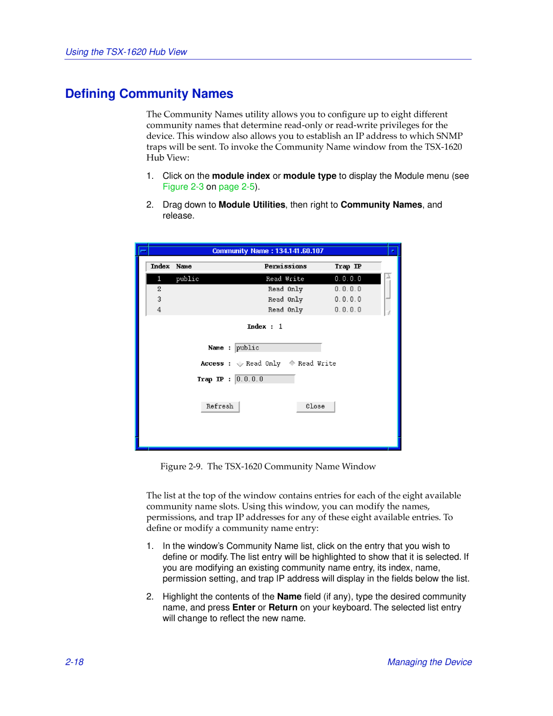 Cabletron Systems TSX-1620 manual Deﬁning Community Names 