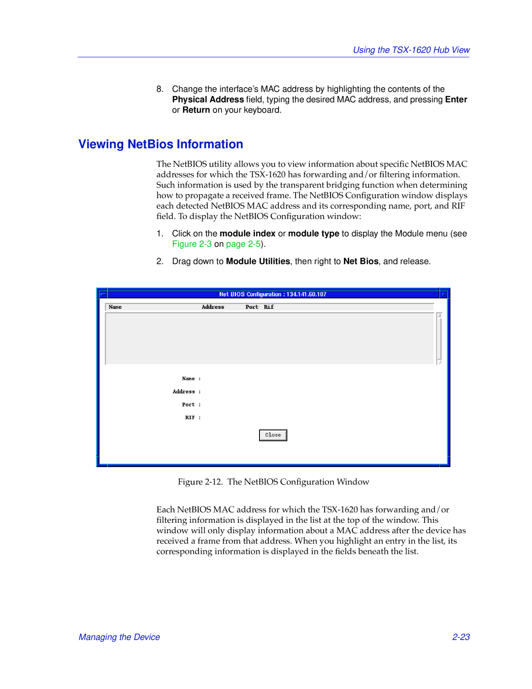 Cabletron Systems TSX-1620 manual Viewing NetBios Information 