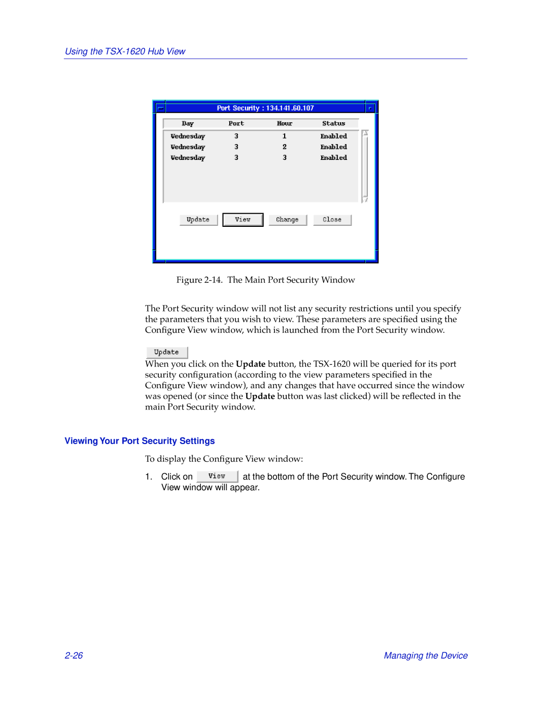 Cabletron Systems TSX-1620 manual Viewing Your Port Security Settings 