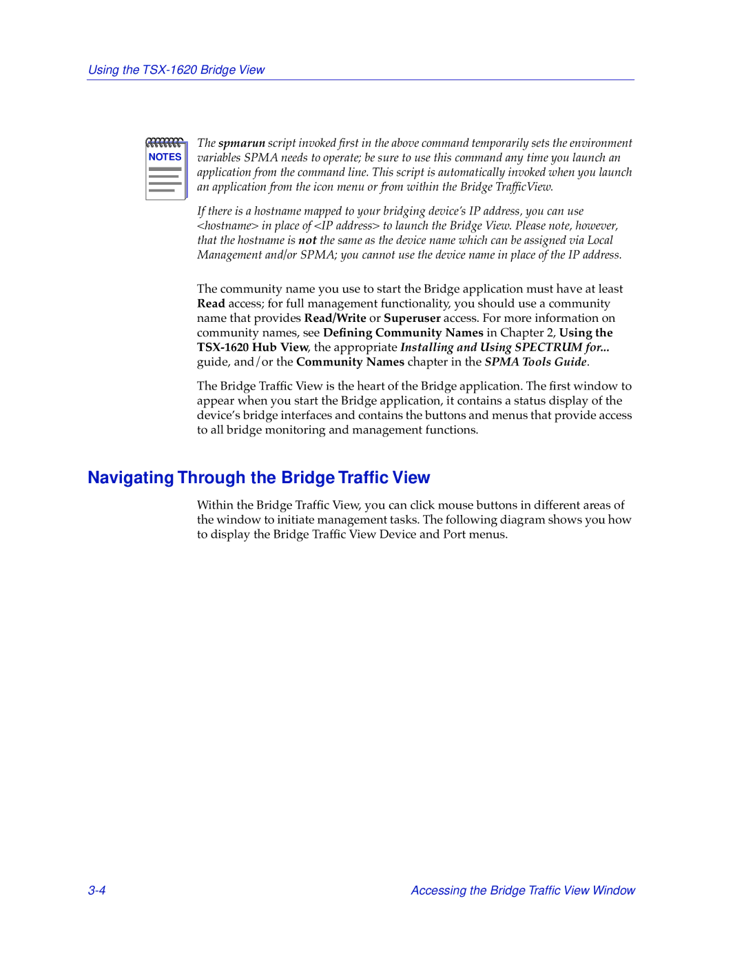 Cabletron Systems TSX-1620 manual Navigating Through the Bridge Trafﬁc View 