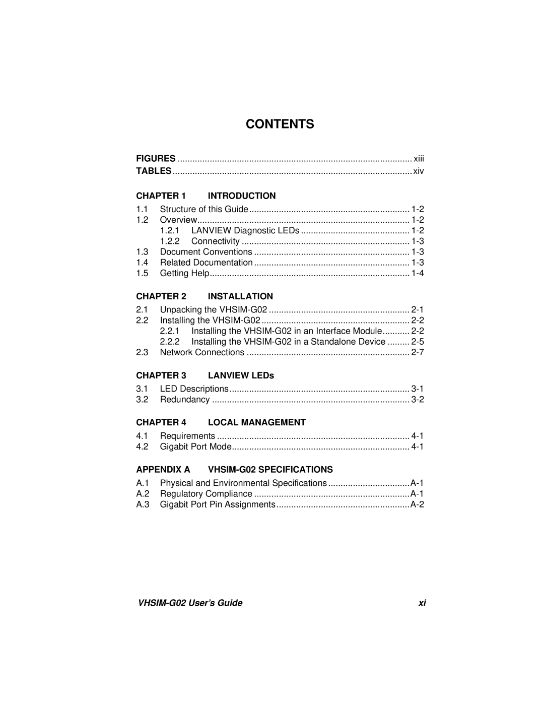 Cabletron Systems VHSIM-G02 manual Contents 